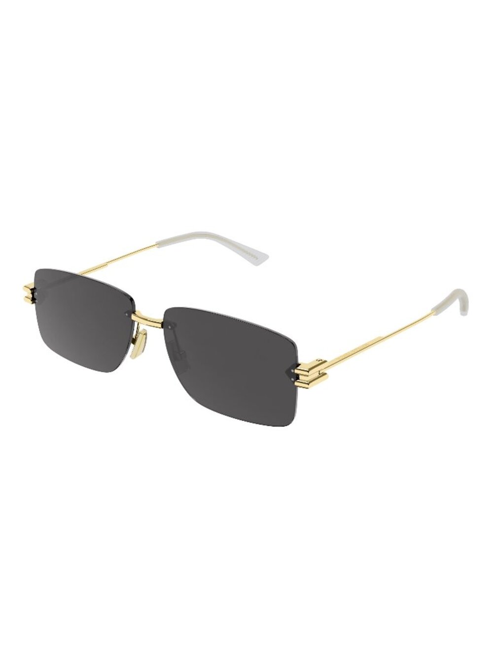 New Bottega Veneta Men's Sunglasses Gold Square Grey Lens Metal Frame BV1126S 58